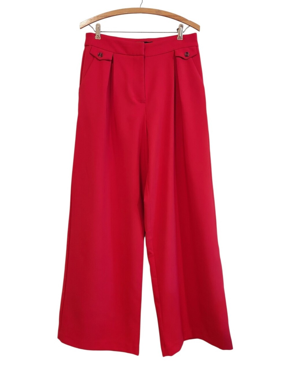 Gabriel UnionWide-Leg High-Rise Pants in Red